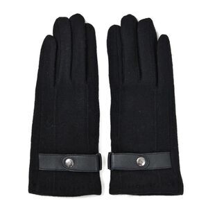 Buckle Gloves Touch Screen 70% Cashmere and 30% Polyester Black